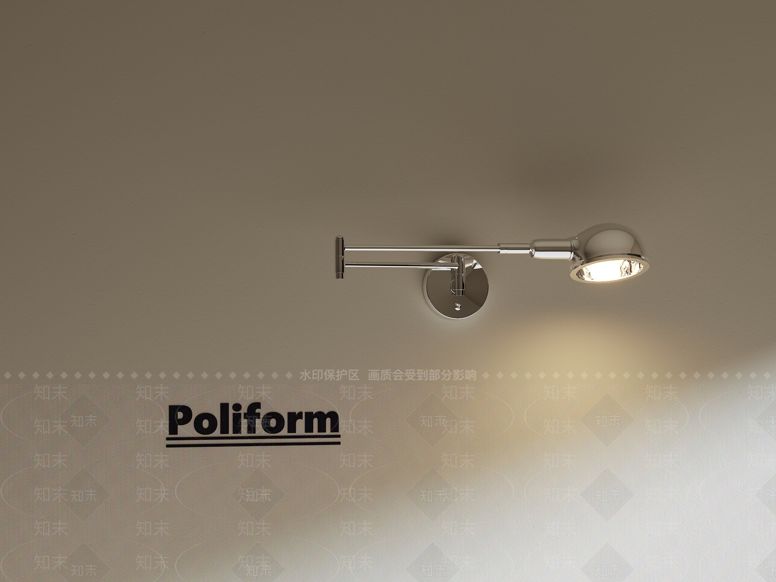 现代工业壁灯3D模型下载【ID:1192383670】