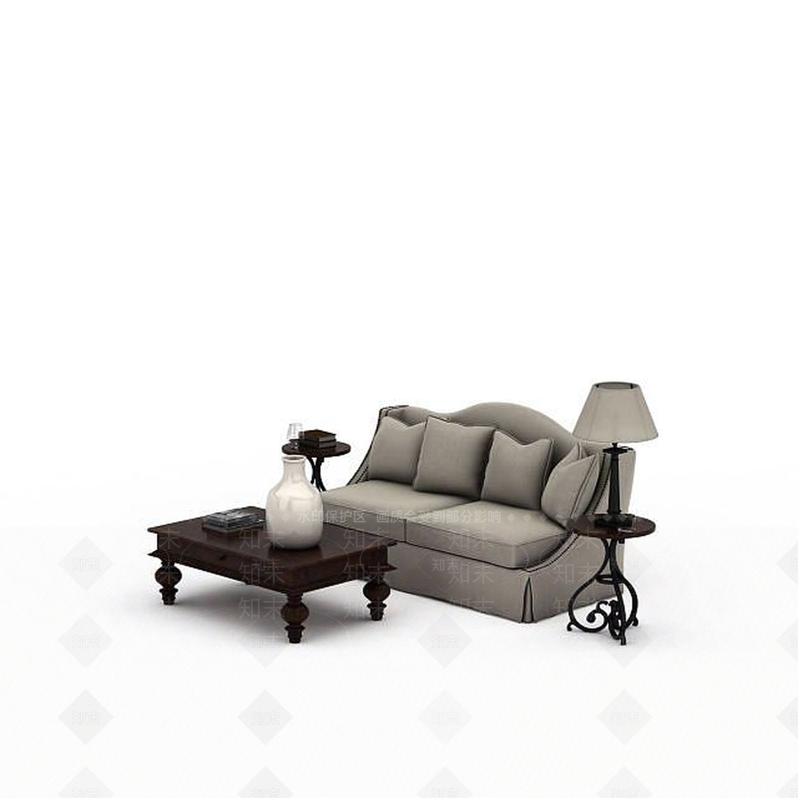 现代双人沙发3D模型下载【ID:1192383628】