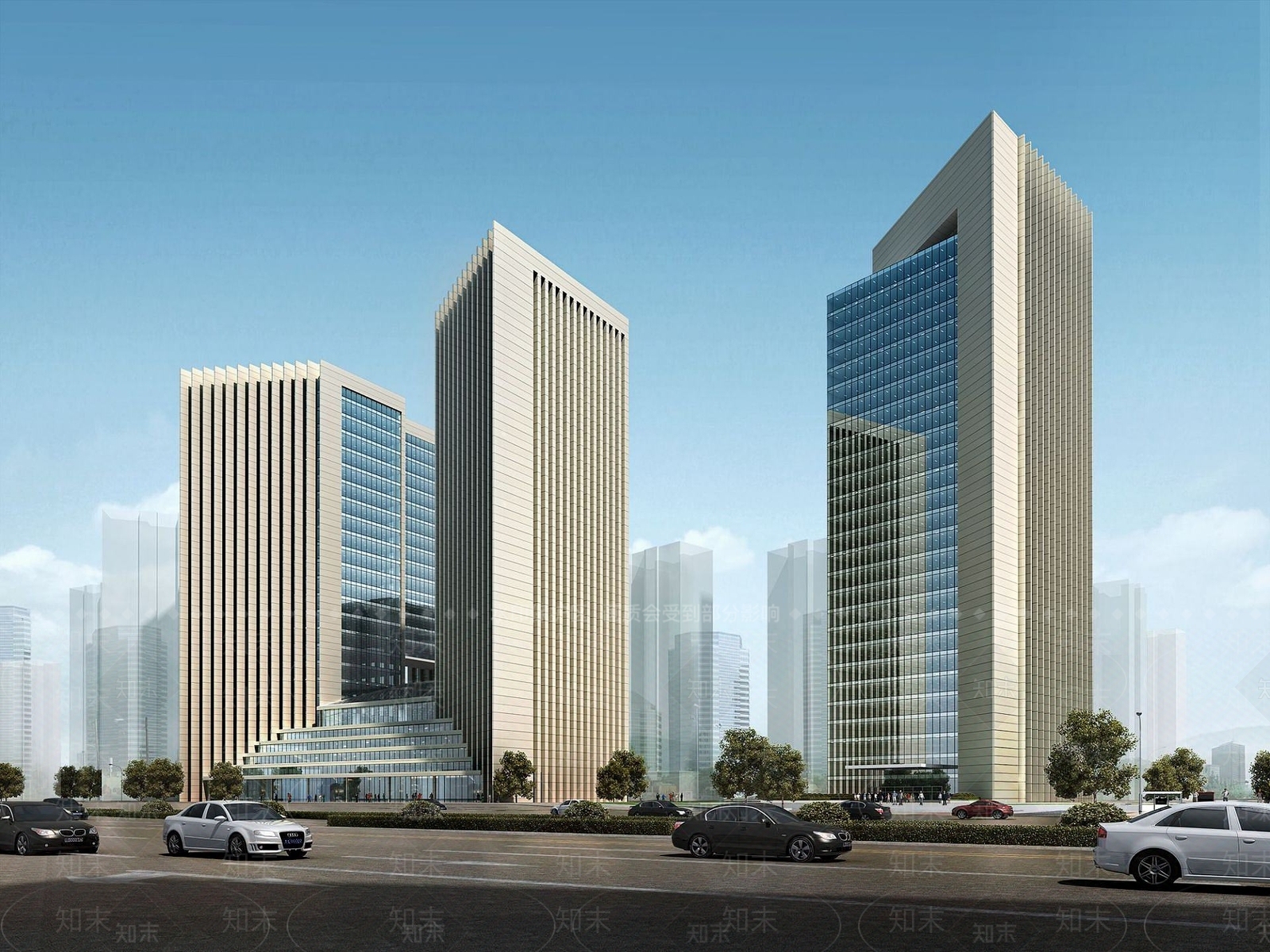 现代办公写字楼3D模型下载【ID:1192384800】