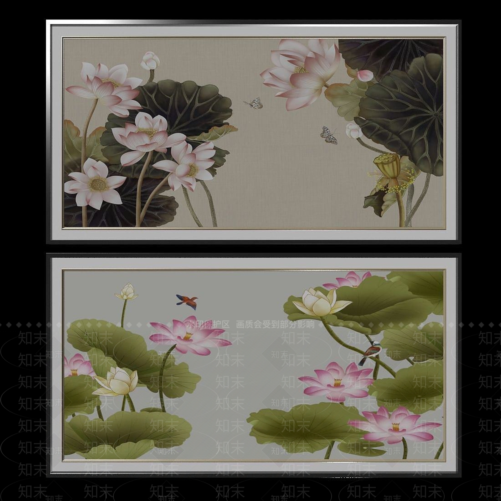 现代中国风国画典雅文化艺术3D模型下载【ID:1192386403】