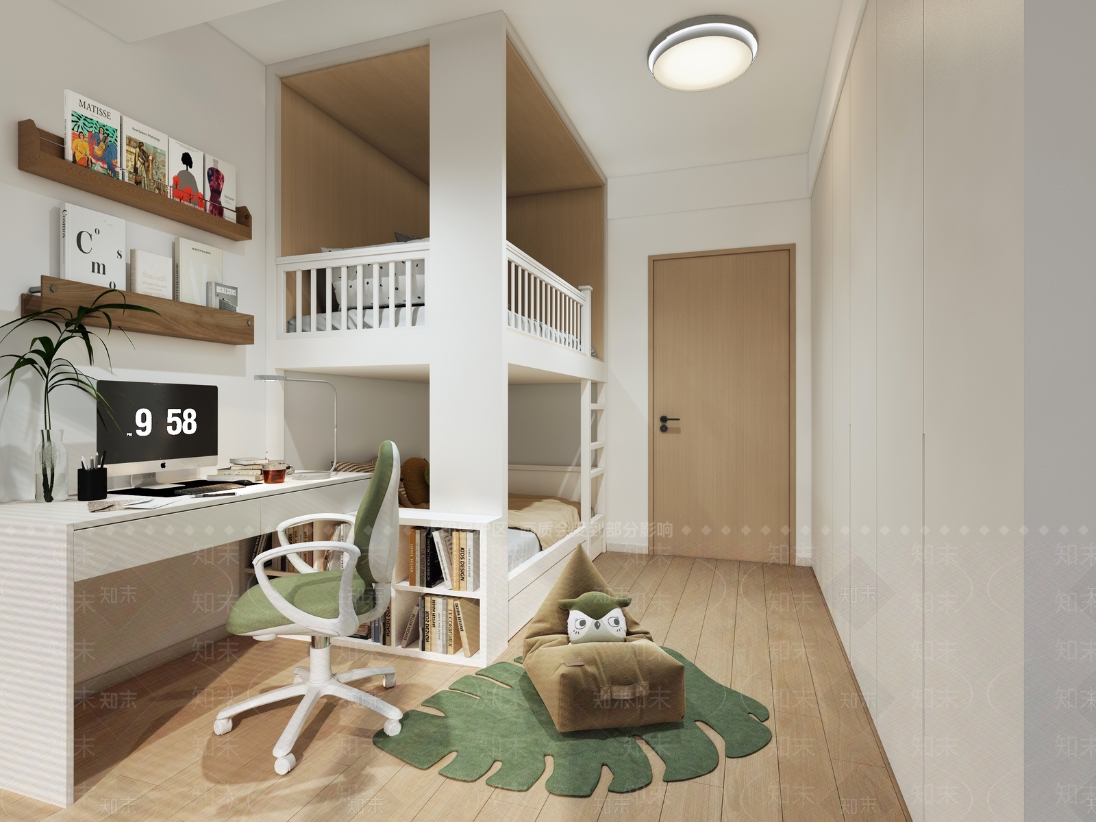 原木榻榻米卧室3D模型下载【ID:1192387161】