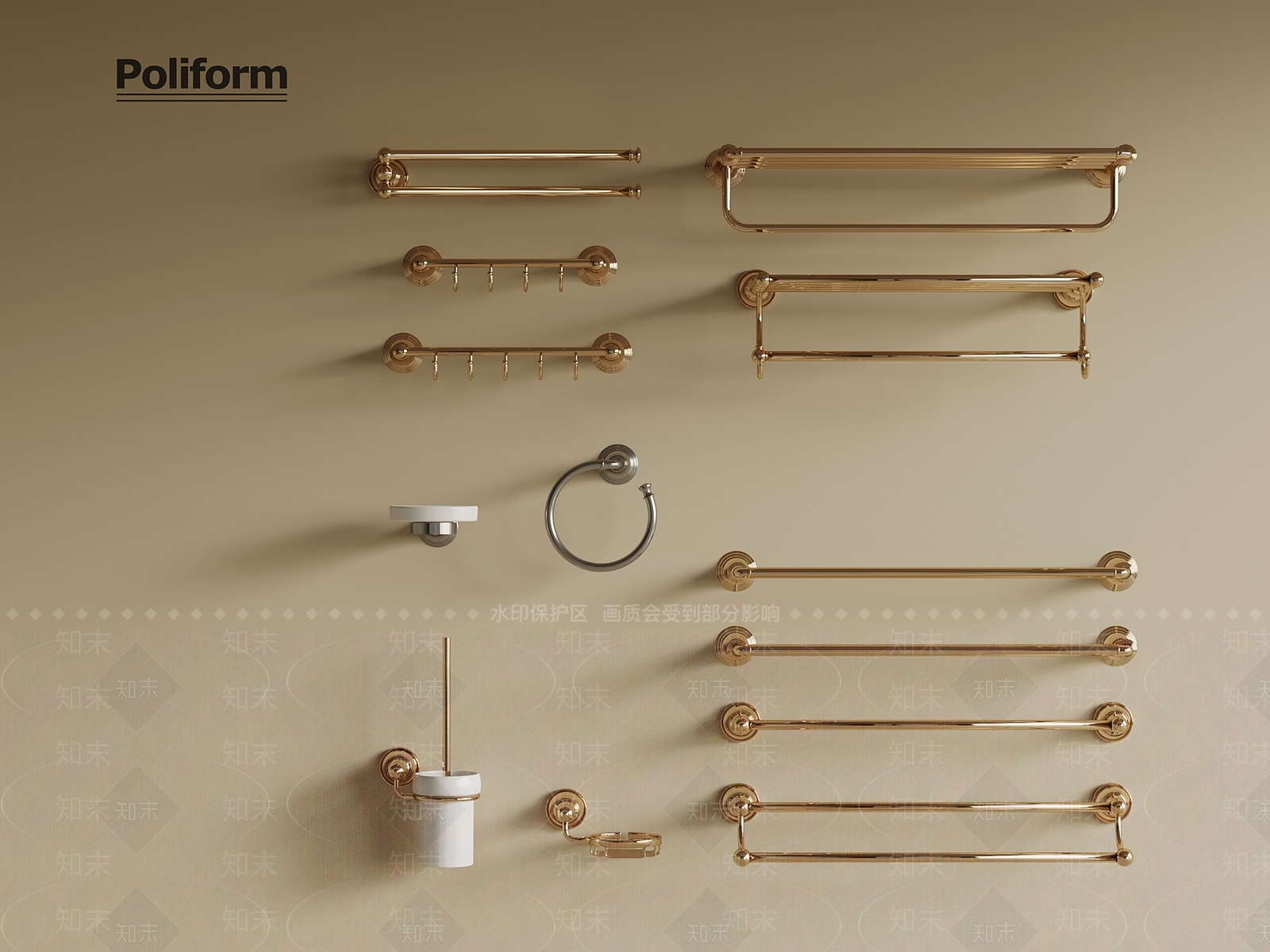 毛巾架3D模型下载【ID:1192387680】