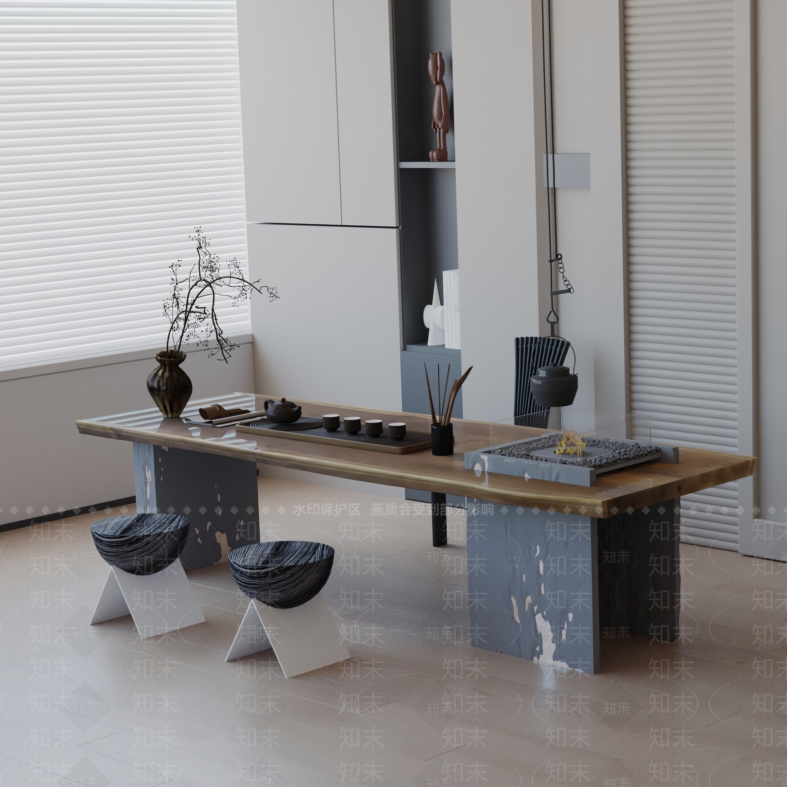 现代茶室3D模型下载【ID:1192388315】