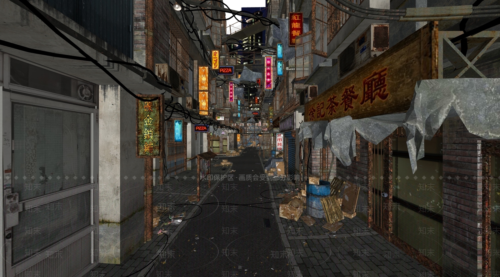 现代新中式商业街SU模型下载【ID:1192388640】