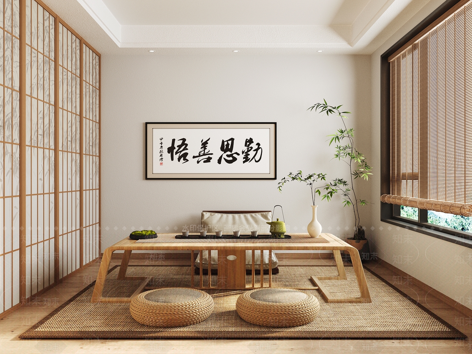 新中式茶室SU模型下载【ID:1192389281】