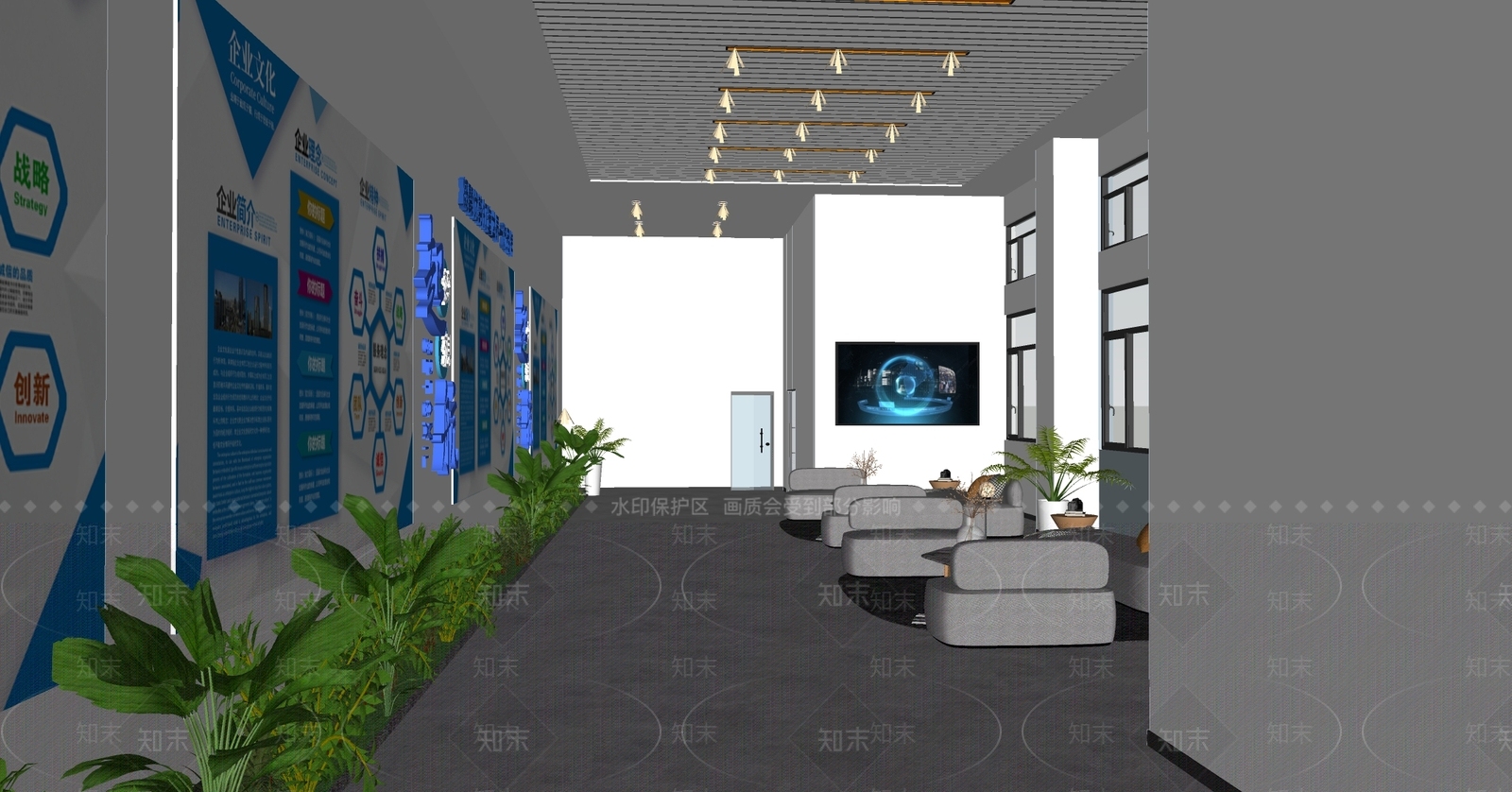 现代其他办公区域SU模型下载【ID:1192389383】