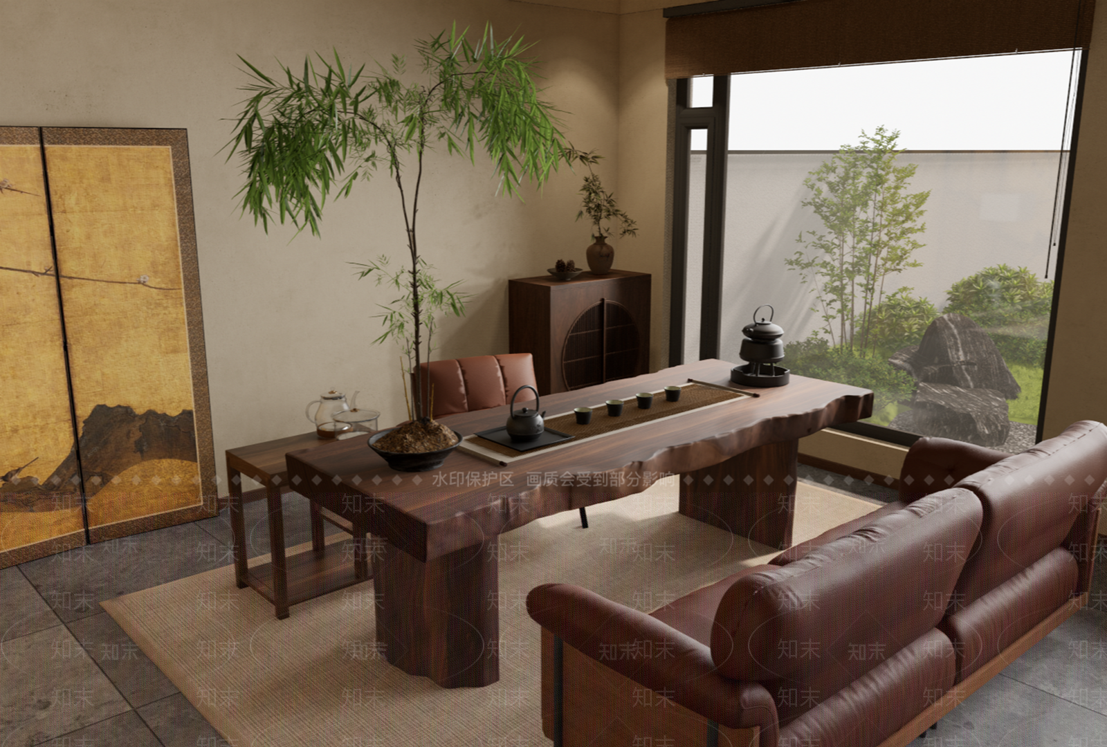 侘寂禅意茶室SU模型下载【ID:1192390773】