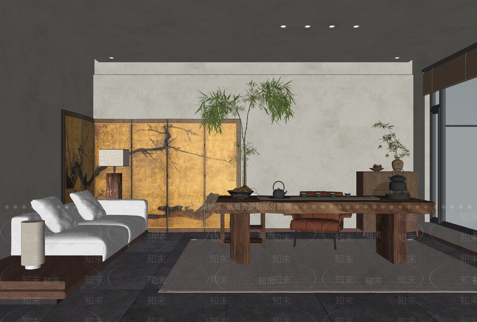 侘寂禅意茶室SU模型下载【ID:1192390773】