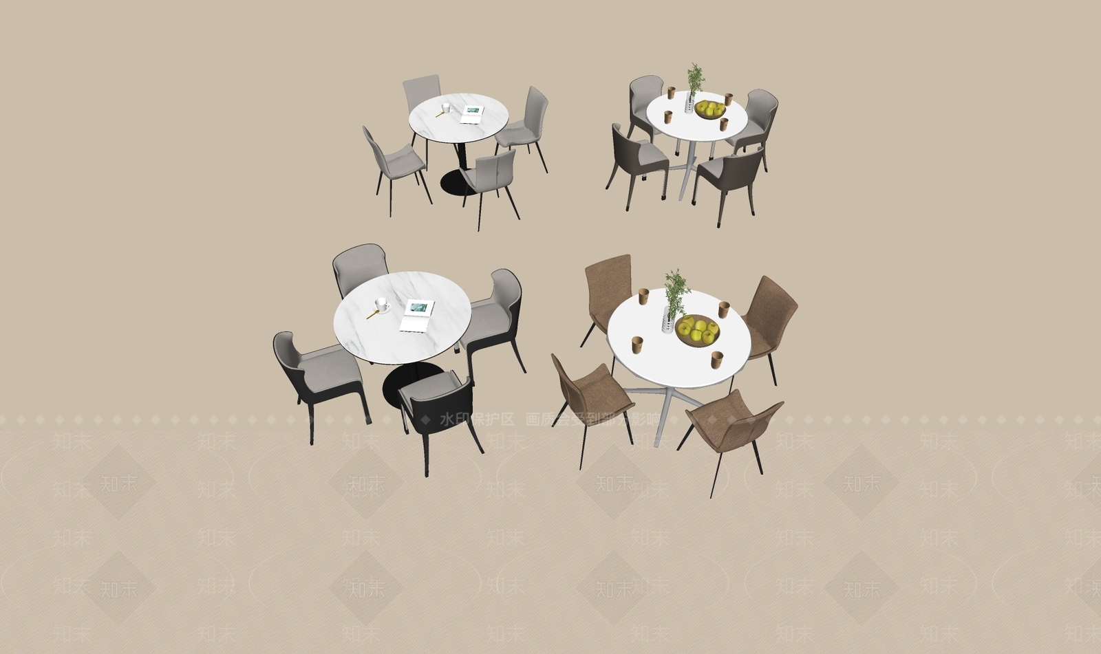 现代洽谈桌SU模型下载【ID:1192391709】