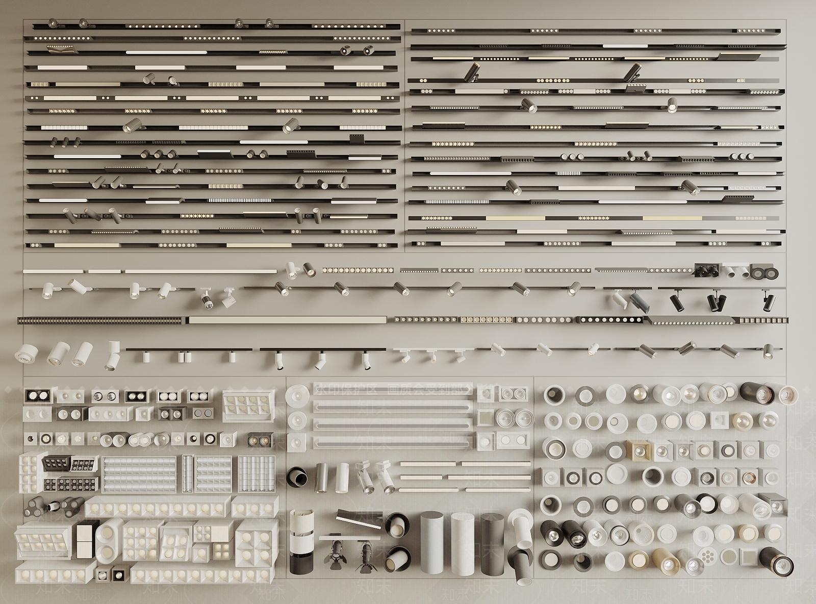 现代筒灯射灯SU模型下载【ID:1192395328】