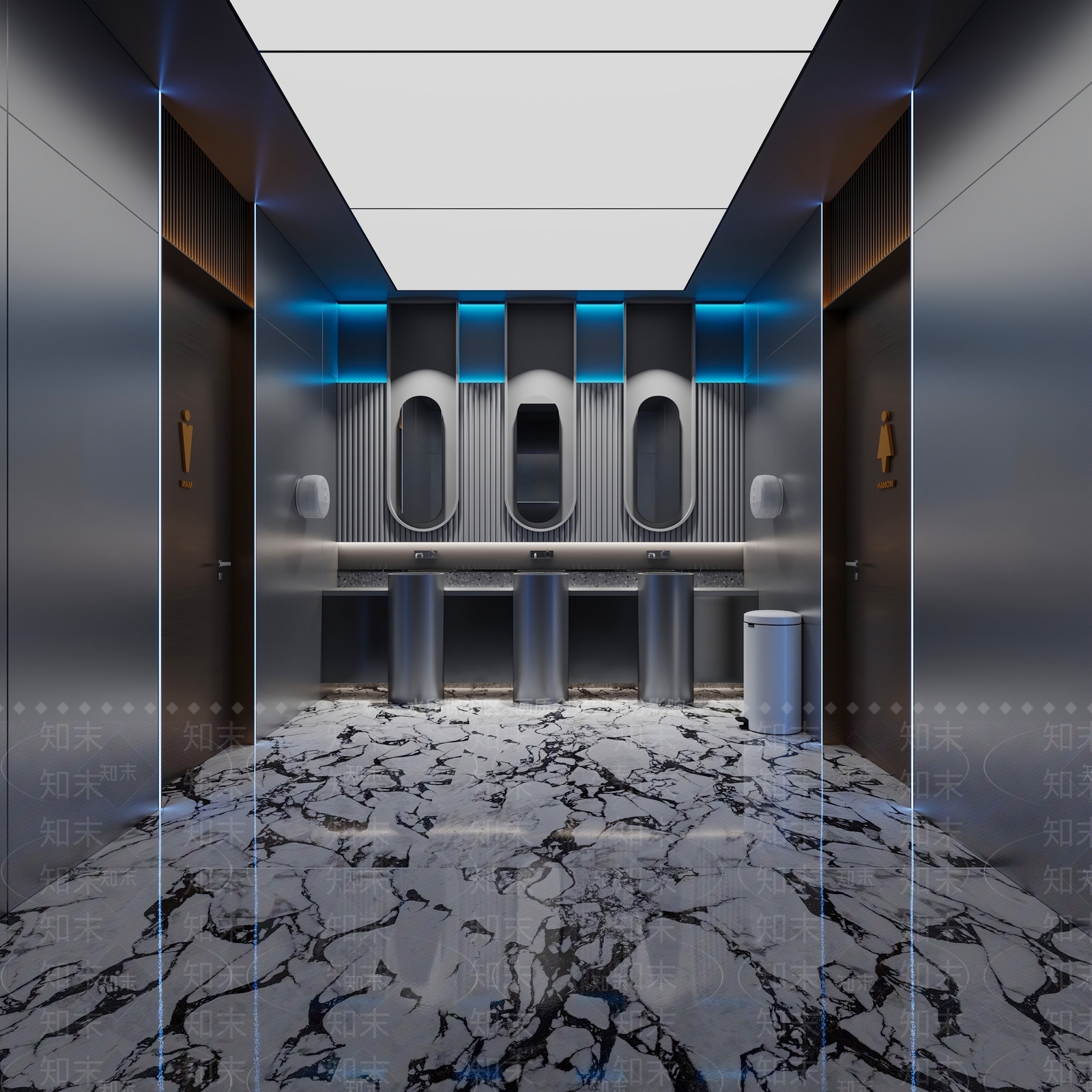 现代工业公共卫生间3D模型下载【ID:1192397264】