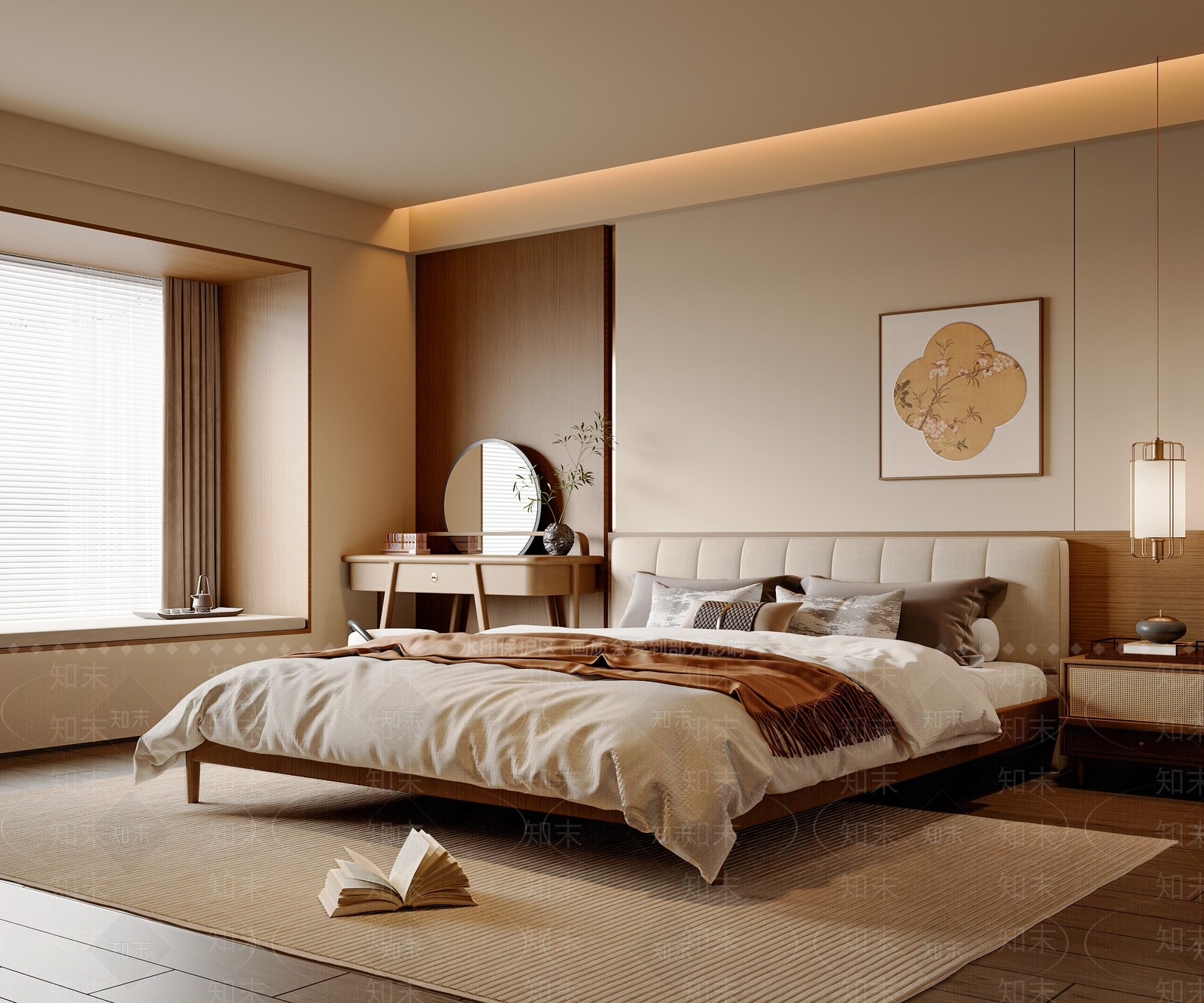 新中式中式宋式卧室3D模型下载【ID:1192397384】