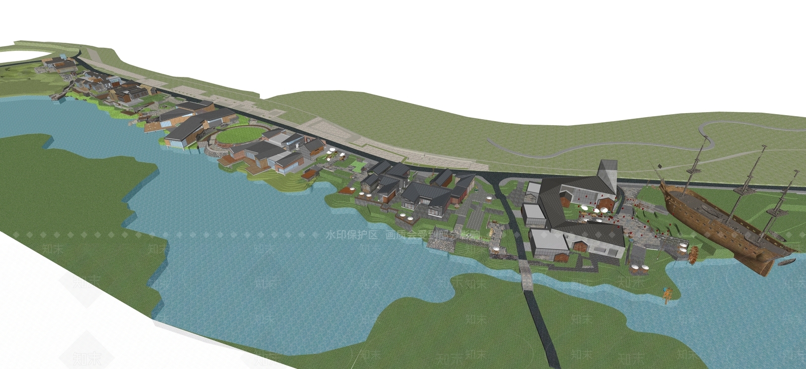 现代民宿建筑SU模型下载【ID:1192398905】