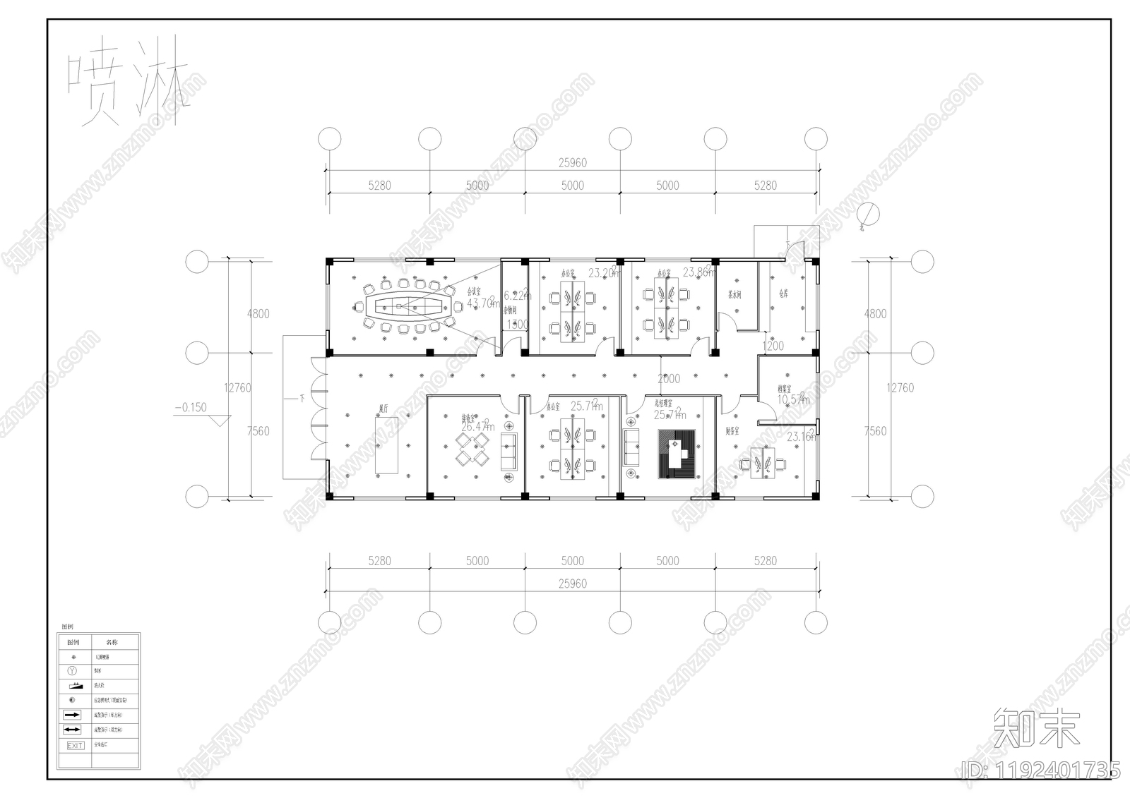 现代整体办公空间cad施工图下载【ID:1192401735】