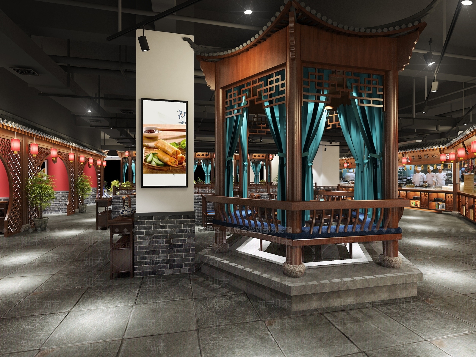 中式中餐厅3D模型下载【ID:1192406514】