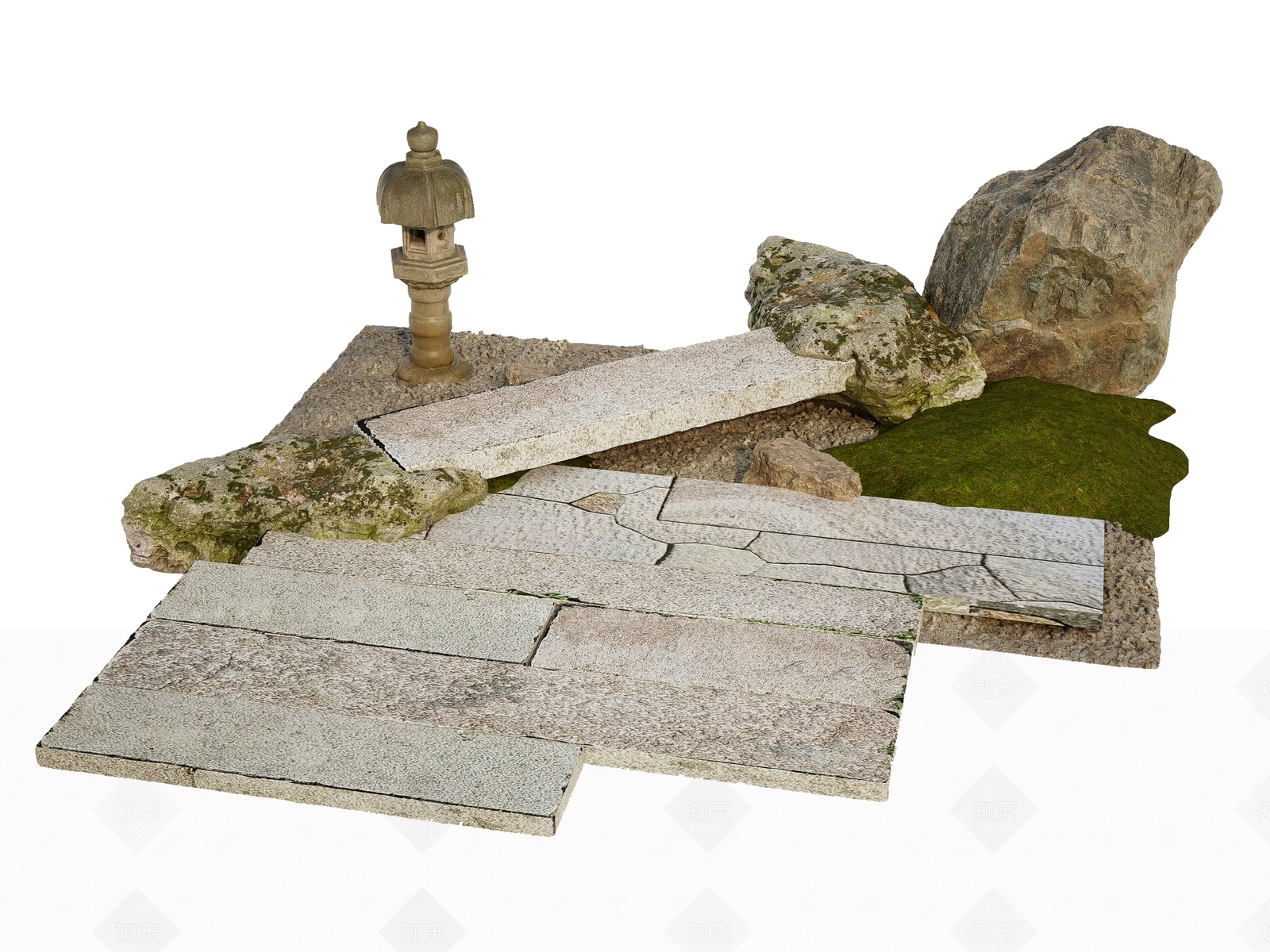 日式庭院小品SU模型下载【ID:1192408543】