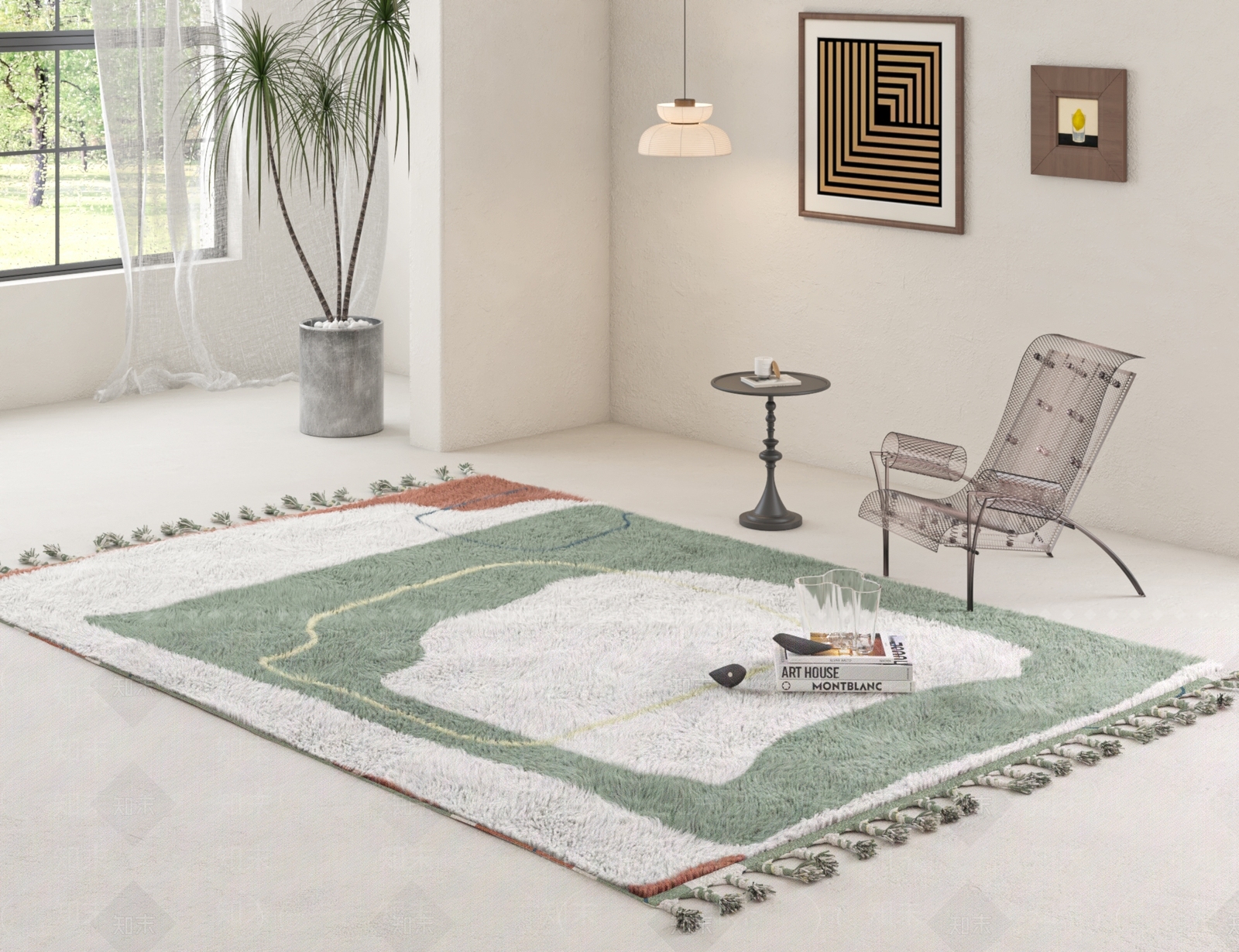 现代新中式地毯3D模型下载【ID:1192412681】
