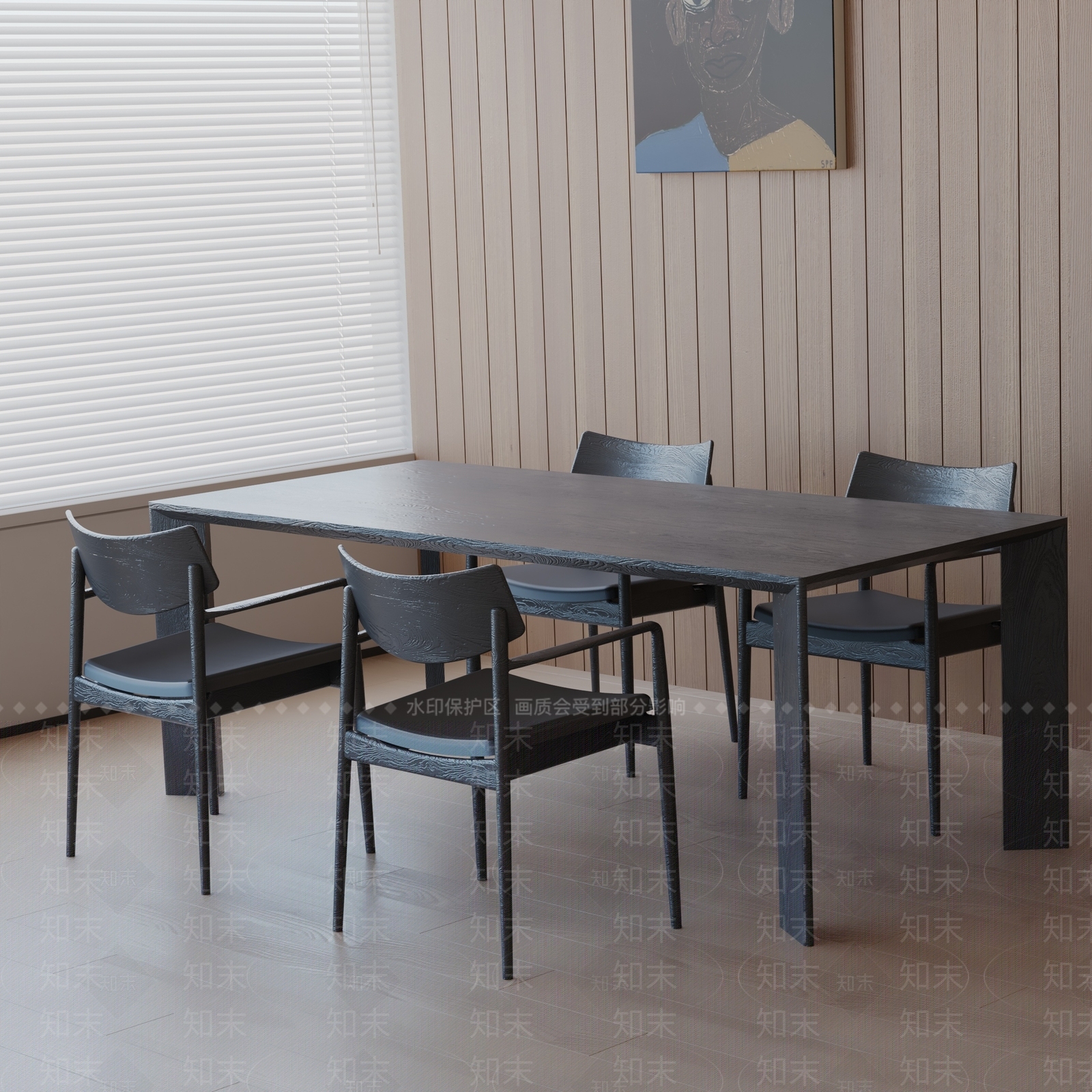 现代餐桌3D模型下载【ID:1192413779】