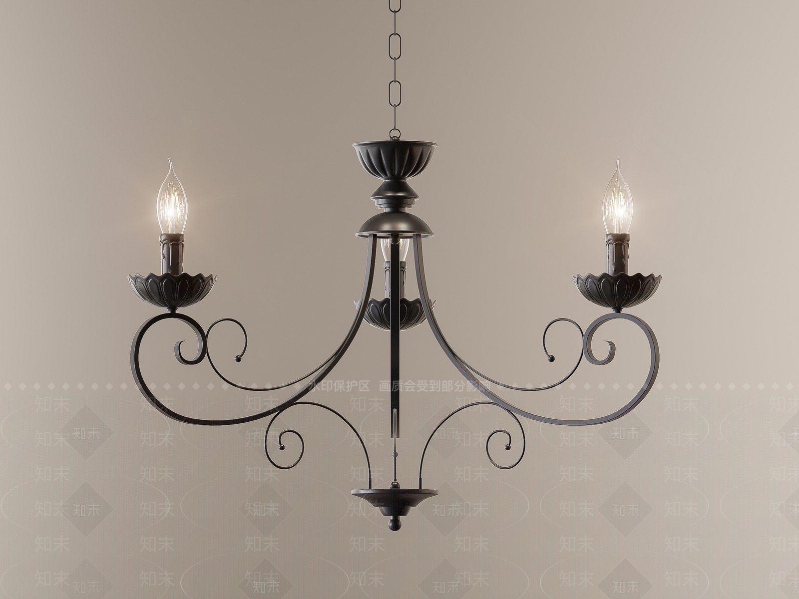 美式复古餐厅吊灯3D模型下载【ID:1192414109】