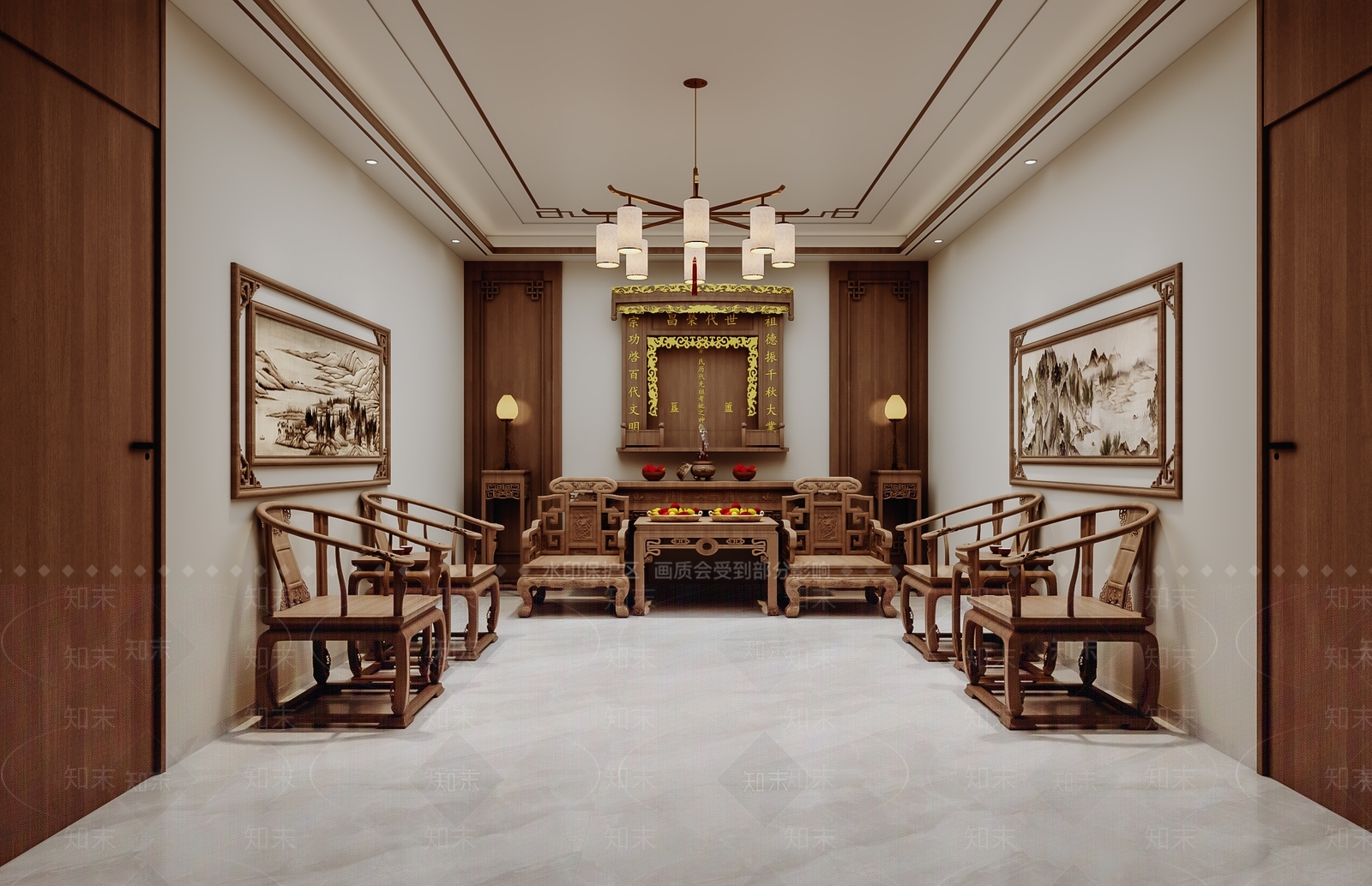 新中式佛堂3D模型下载【ID:1192417870】