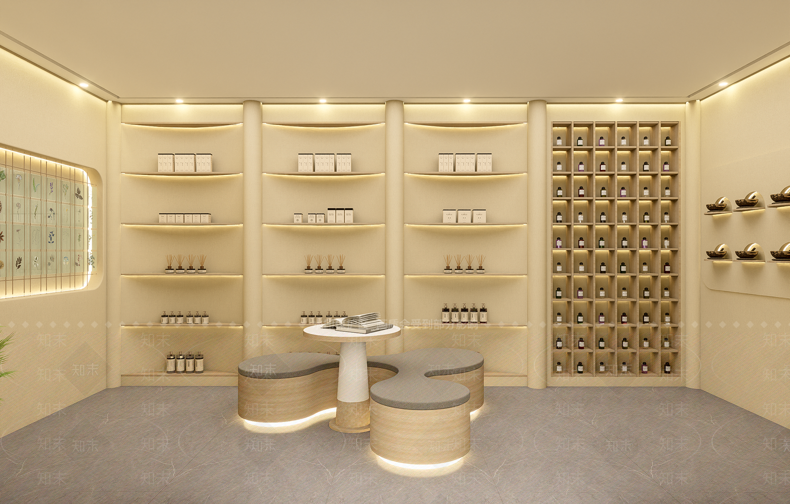 日式轻奢美妆店SU模型下载【ID:1192414871】