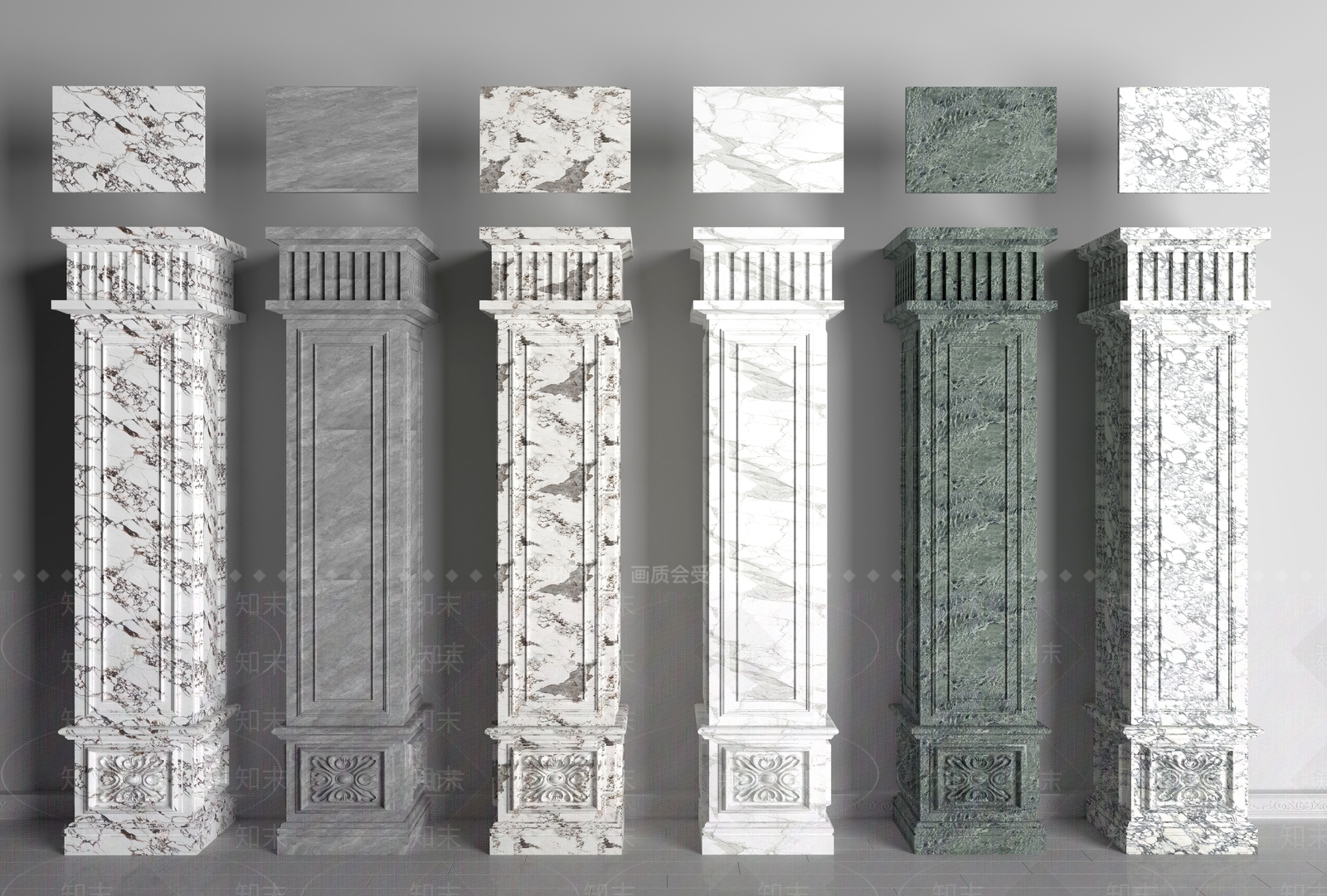 现代欧式柱子3D模型下载【ID:1192415938】