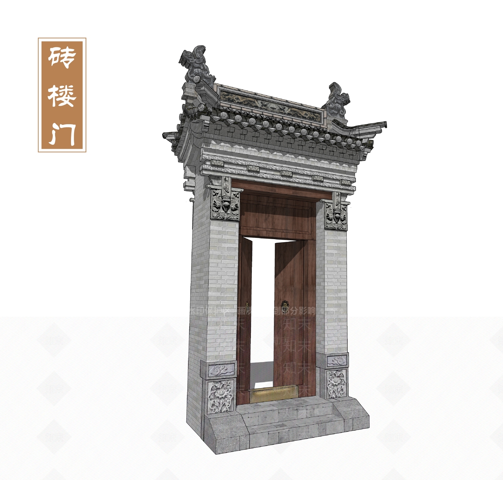 中式古建筑SU模型下载【ID:1192415462】