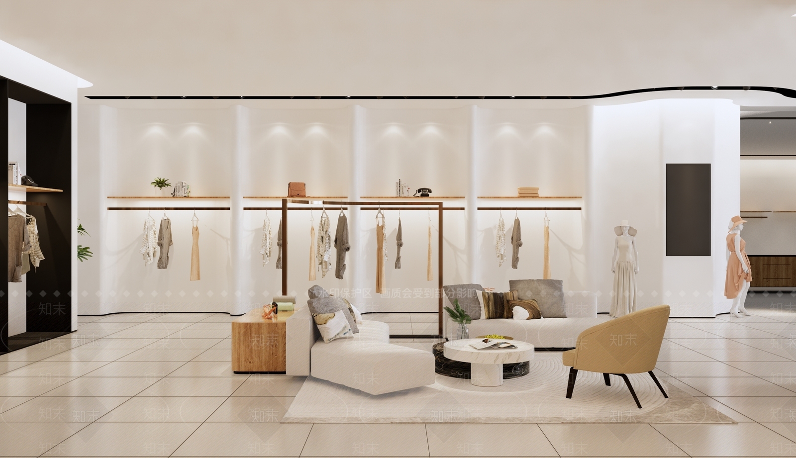 现代服装店SU模型下载【ID:1192419172】