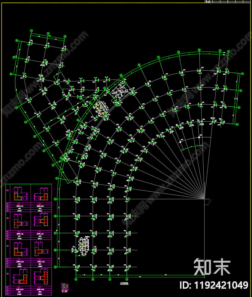 混凝土结构cad施工图下载【ID:1192421049】