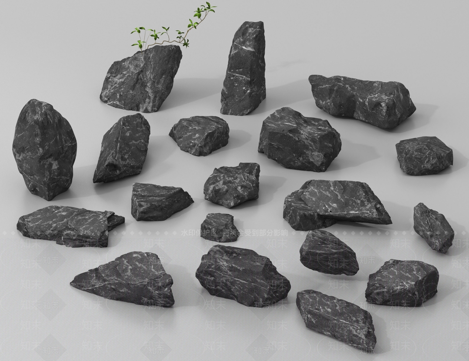 现代石头SU模型下载【ID:1192425620】