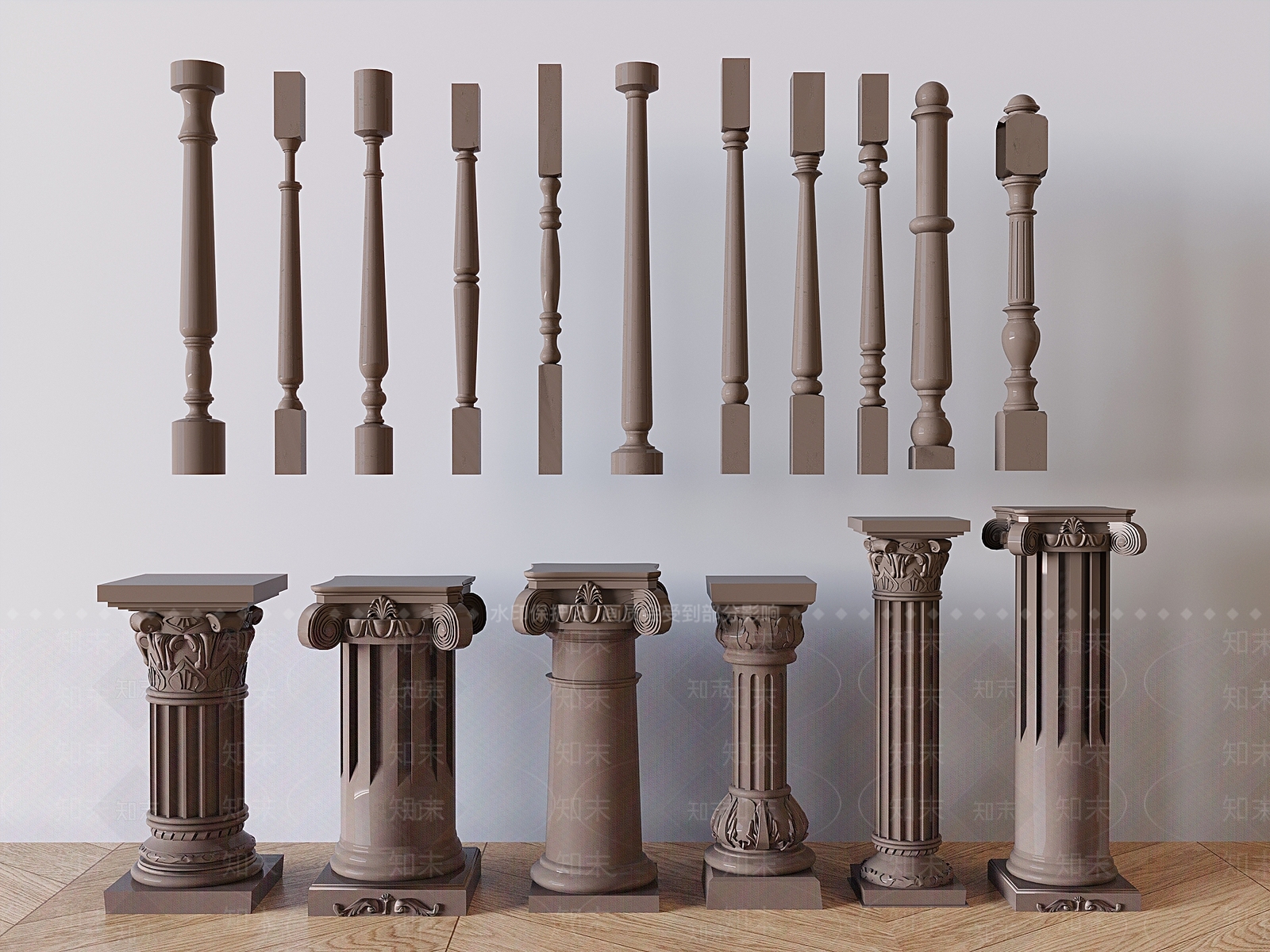 欧式柱子SU模型下载【ID:1192427782】
