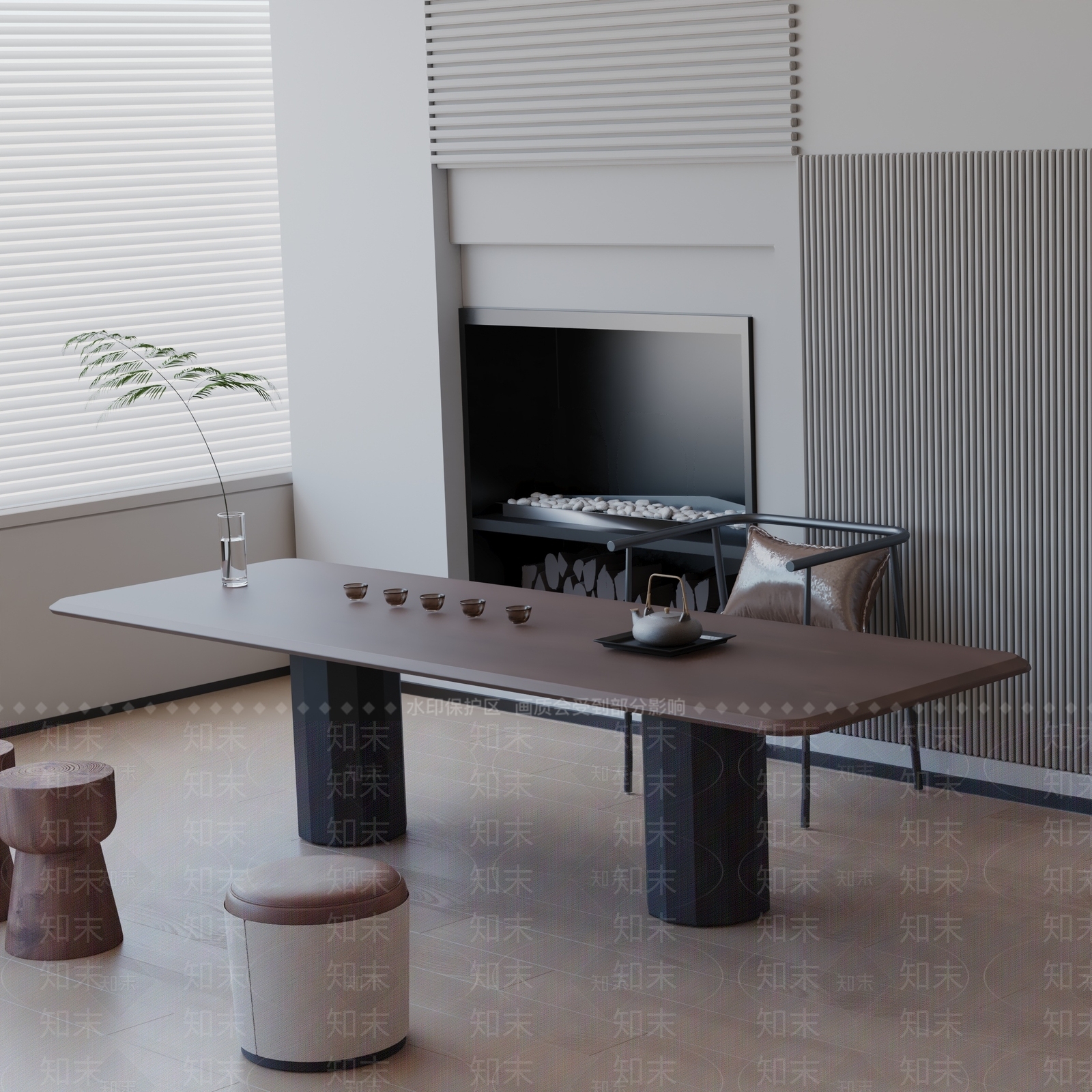 现代茶室3D模型下载【ID:1192428725】