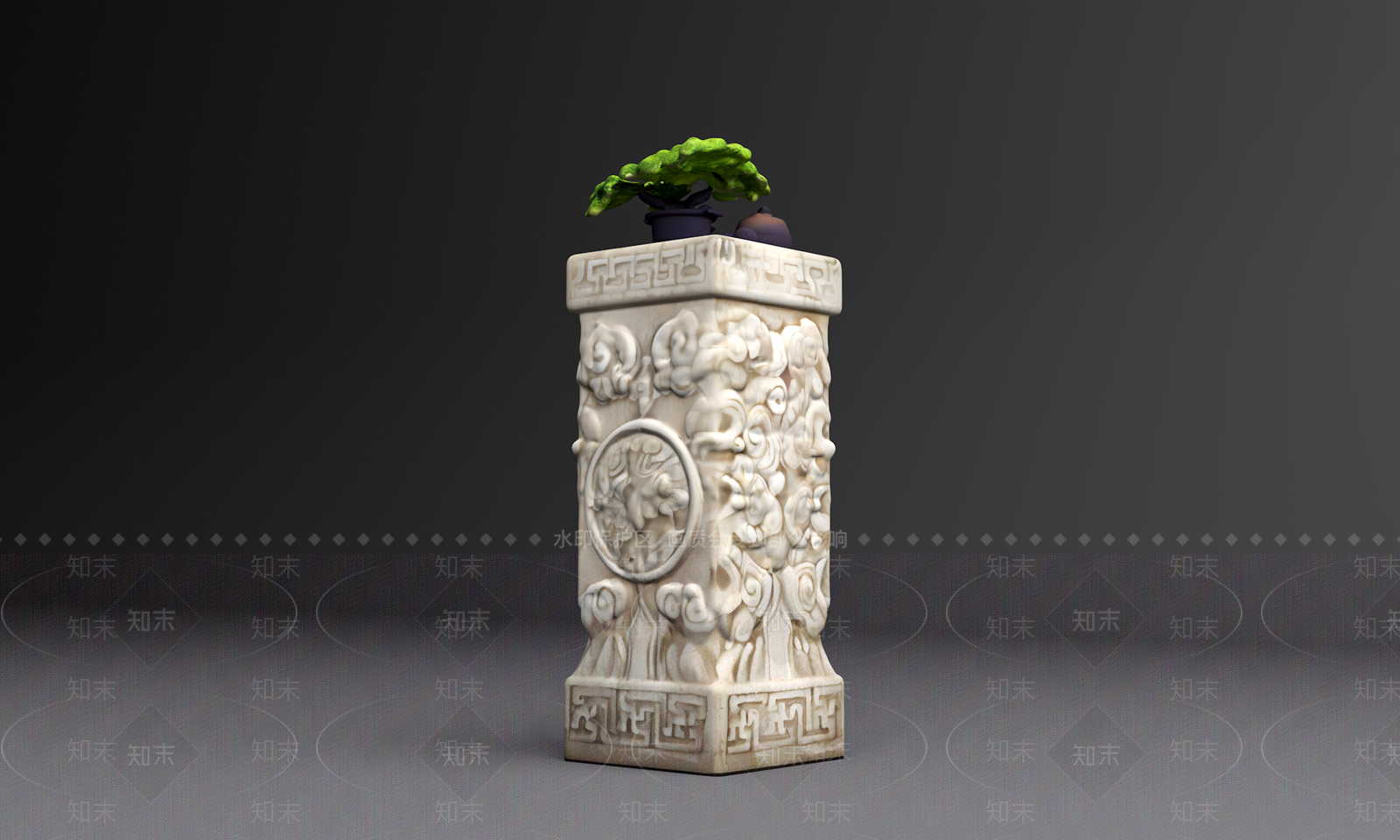 新中式景观雕塑3D模型下载【ID:1192429266】