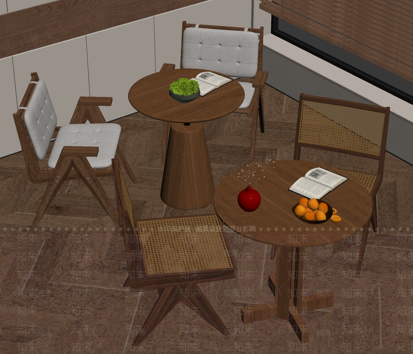 现代休闲桌椅SU模型下载【ID:1192429427】