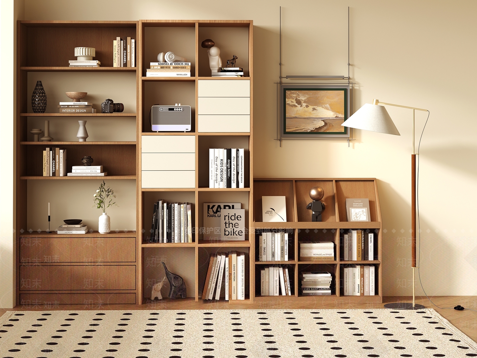 现代书柜SU模型下载【ID:1192430770】