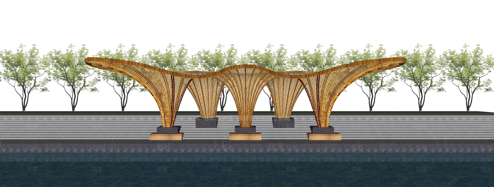 现代亭子SU模型下载【ID:1192431279】