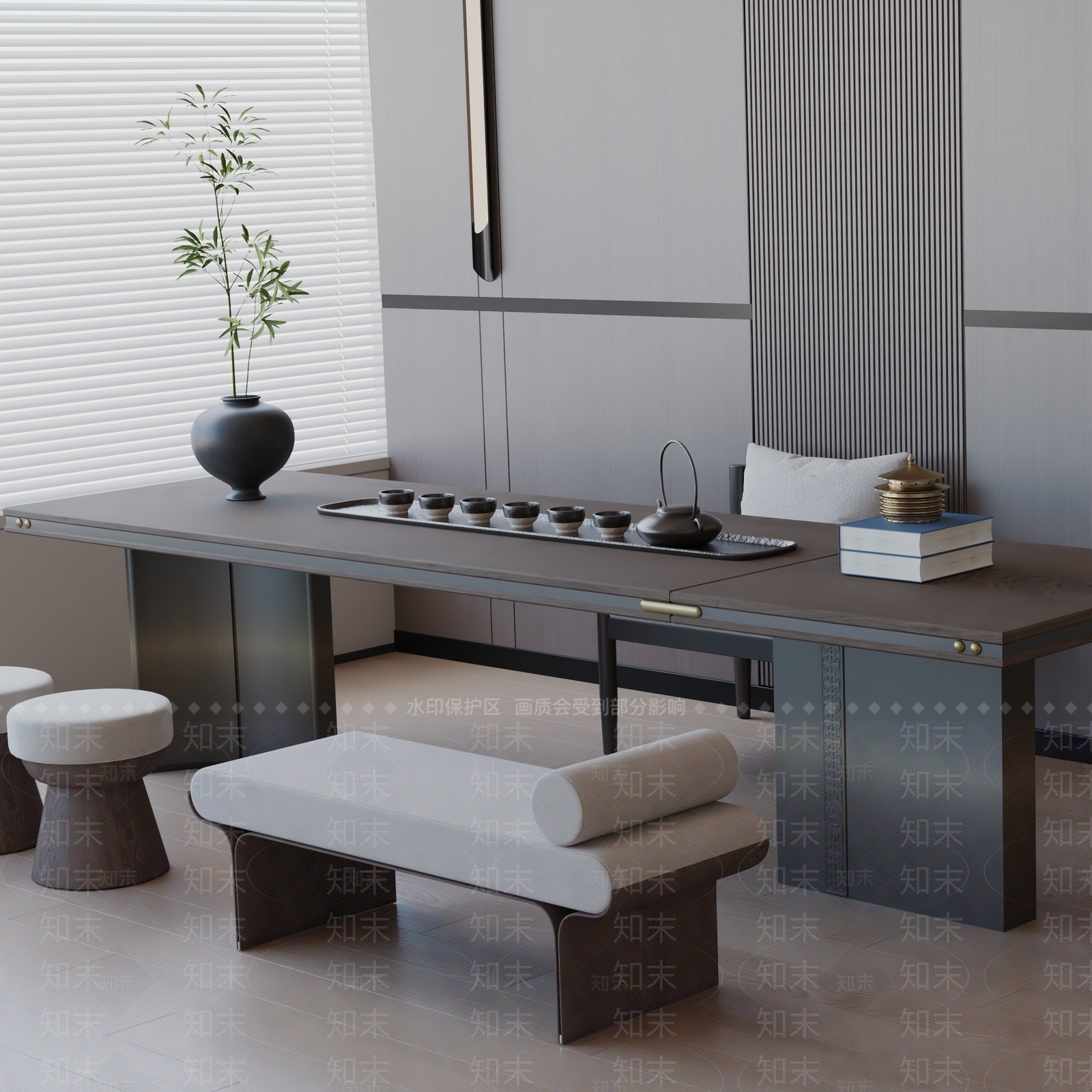 现代茶室3D模型下载【ID:1192432495】