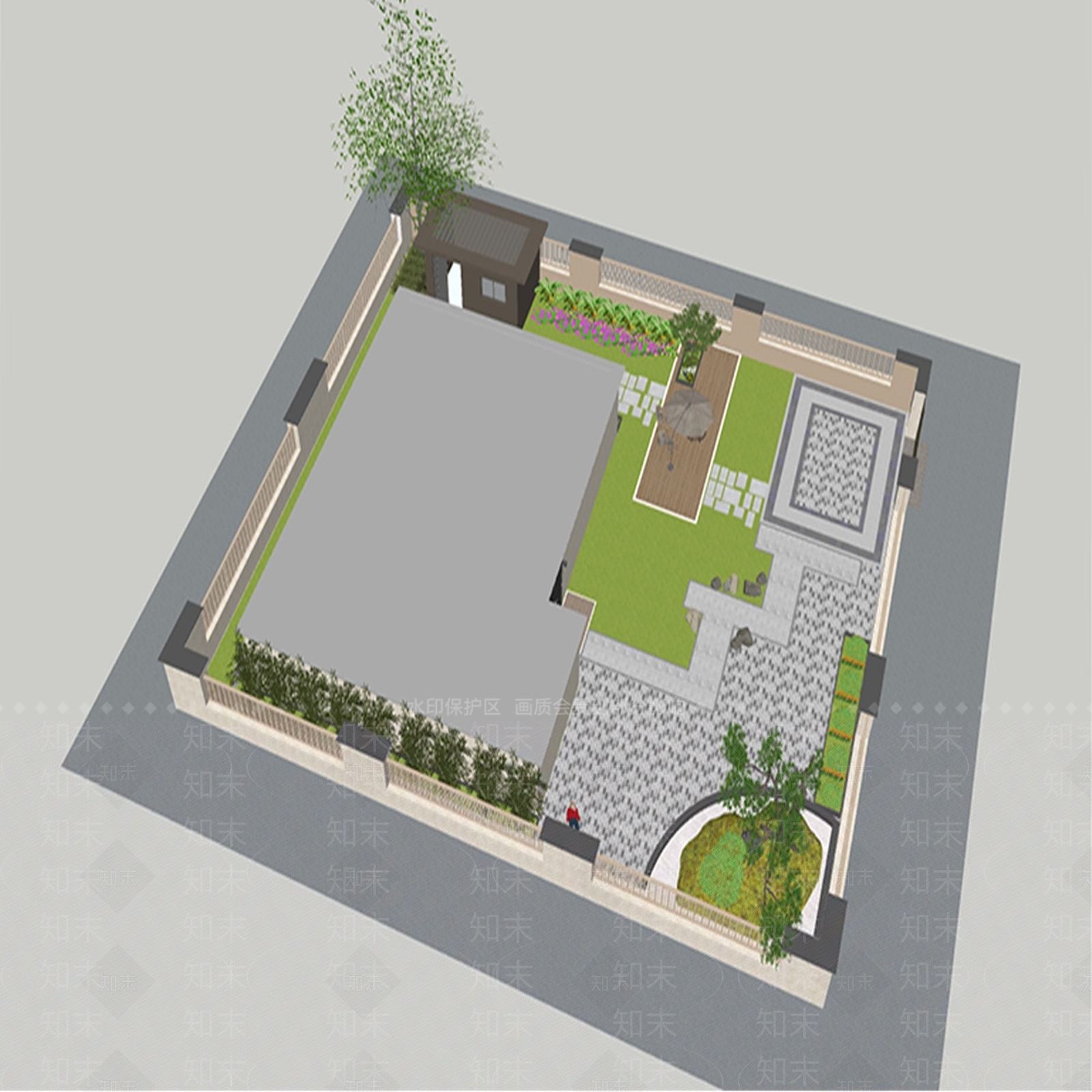 现代乡村庭院SU模型下载【ID:1192435280】