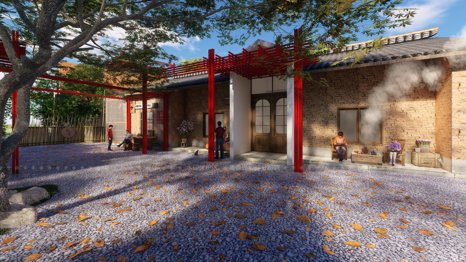 现代中式风格建筑SU模型下载【ID:1192624713】
