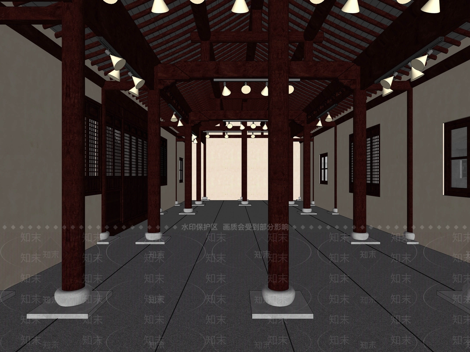 新中式现代其他文化空间SU模型下载【ID:1192436450】