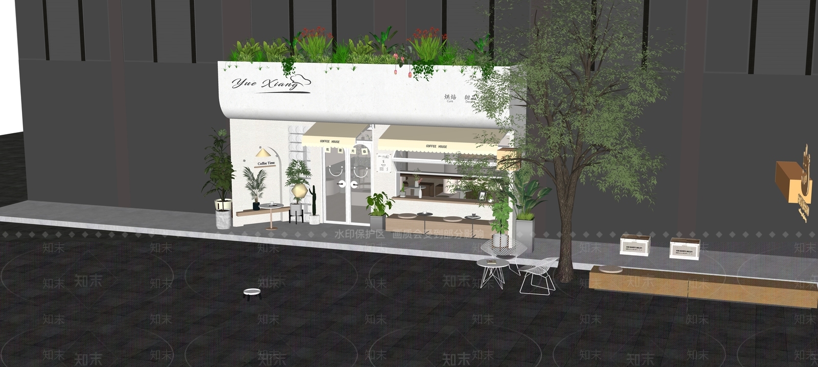 现代咖啡厅SU模型下载【ID:1192437658】