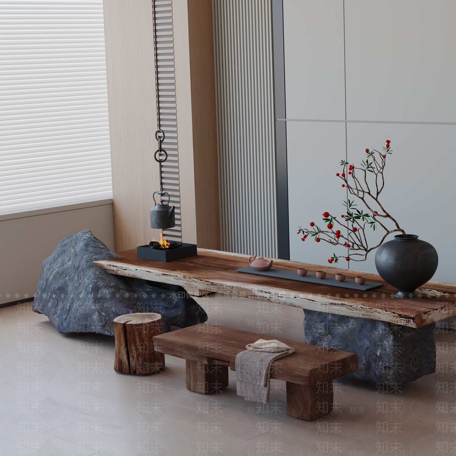 现代茶室3D模型下载【ID:1192442565】