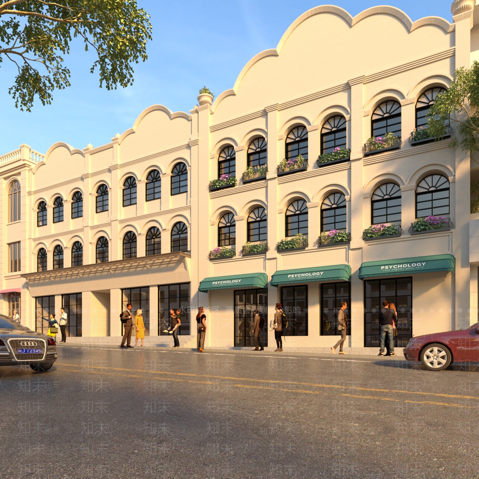 欧式美式商业街3D模型下载【ID:1192444691】