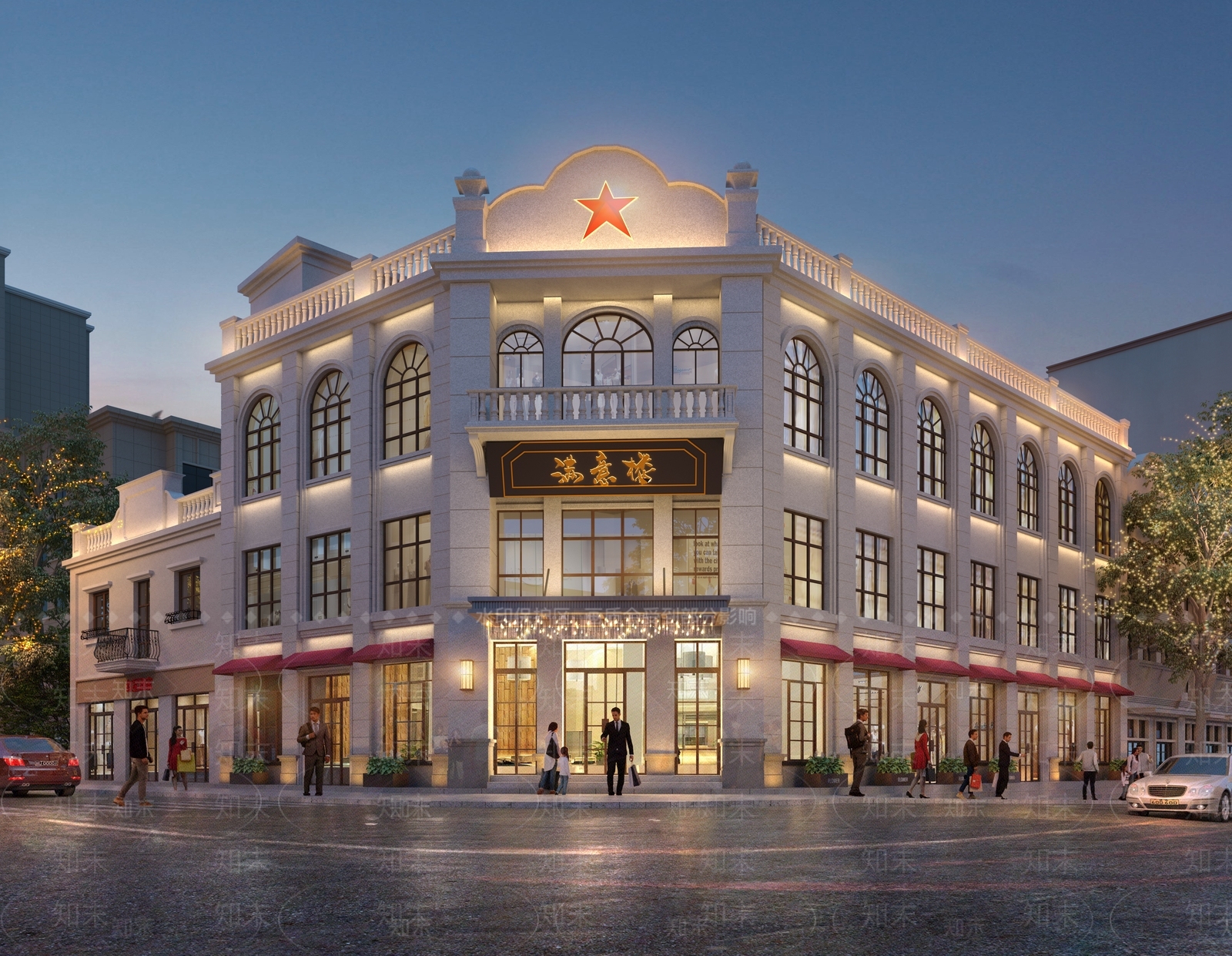 欧式商场外观3D模型下载【ID:1192446914】