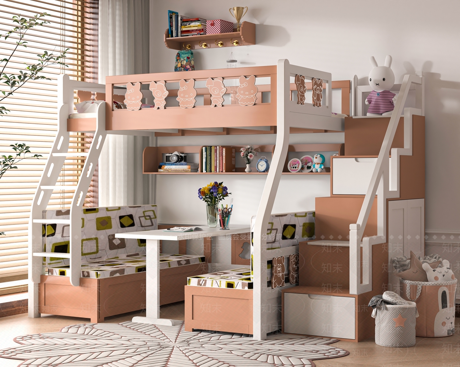 现代上下床3D模型下载【ID:1192452957】
