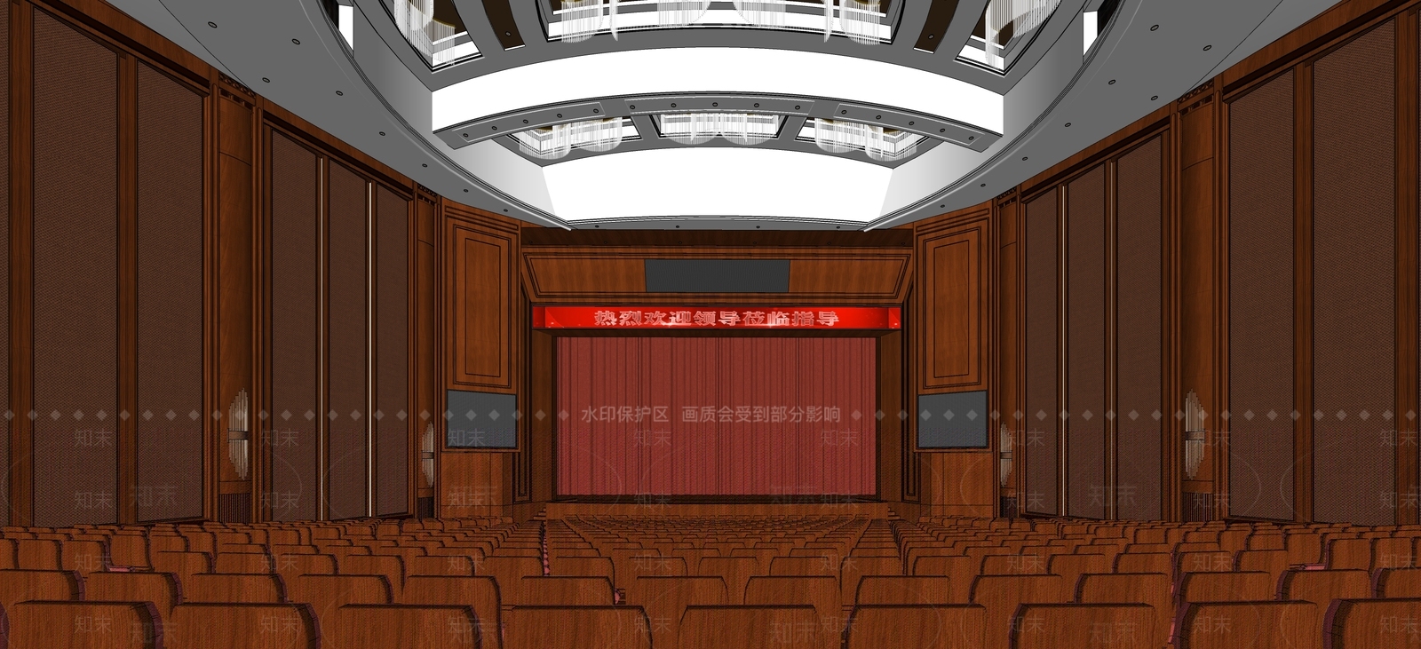 复古报告厅SU模型下载【ID:1192454639】