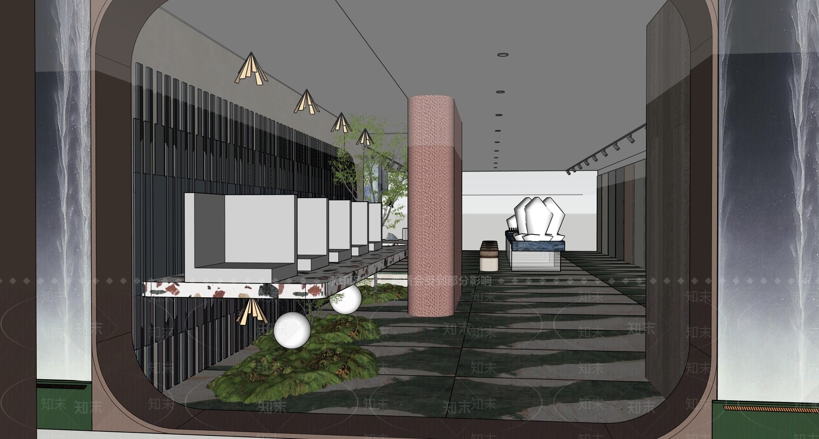 现代商业展厅SU模型下载【ID:1192460555】