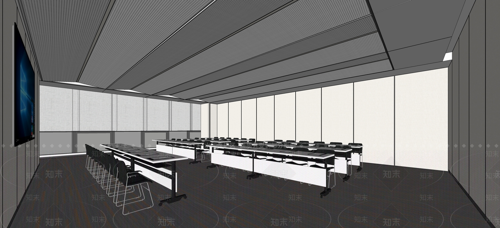 现代会议室SU模型下载【ID:1192463204】