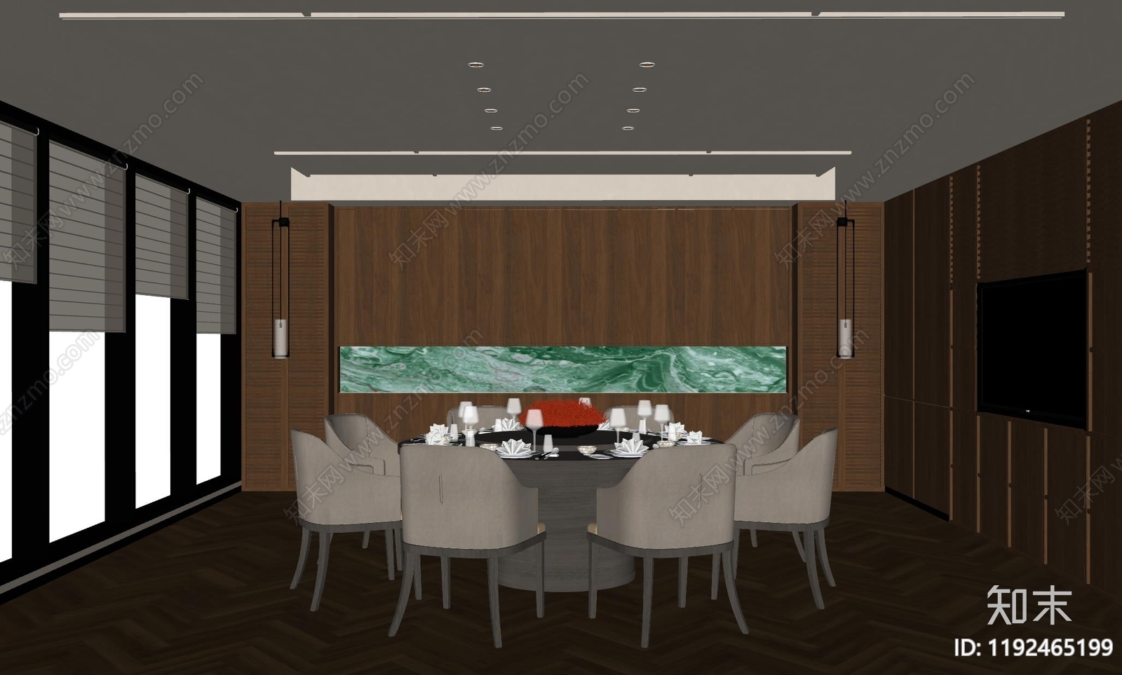 新中式包厢SU模型下载【ID:1192465199】