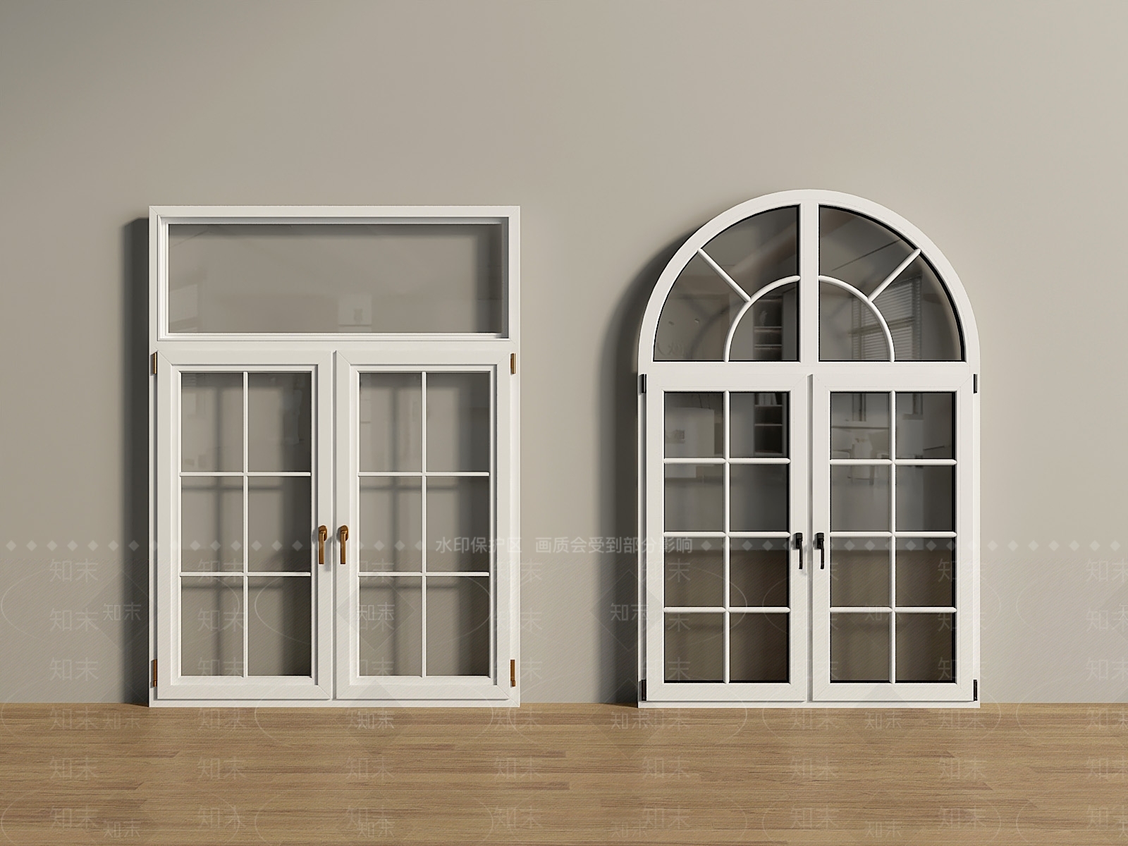 法式美式平开窗SU模型下载【ID:1192465948】